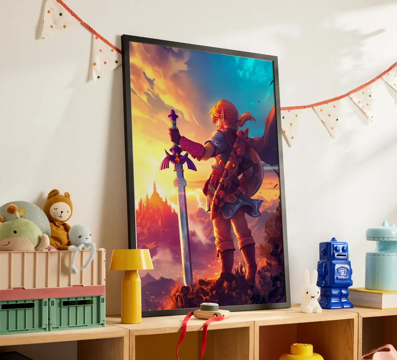 Link La leggenda di Zelda poster con telaio in plastica da Fleur de Lys