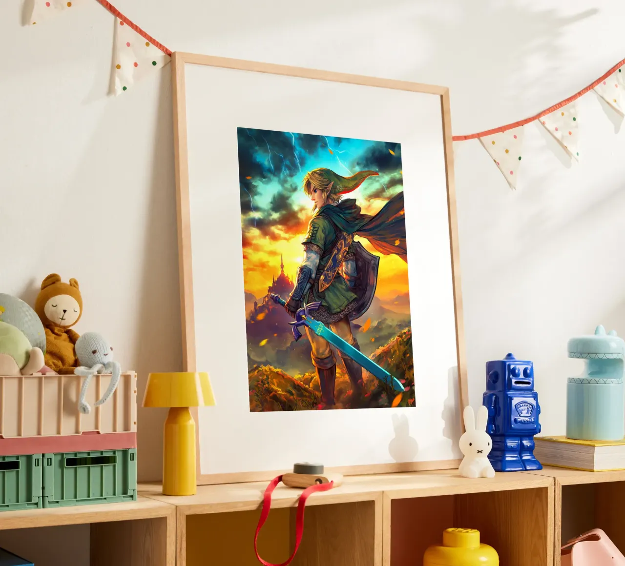 Link La leggenda di Zelda poster con telaio in plastica da Fleur de Lys