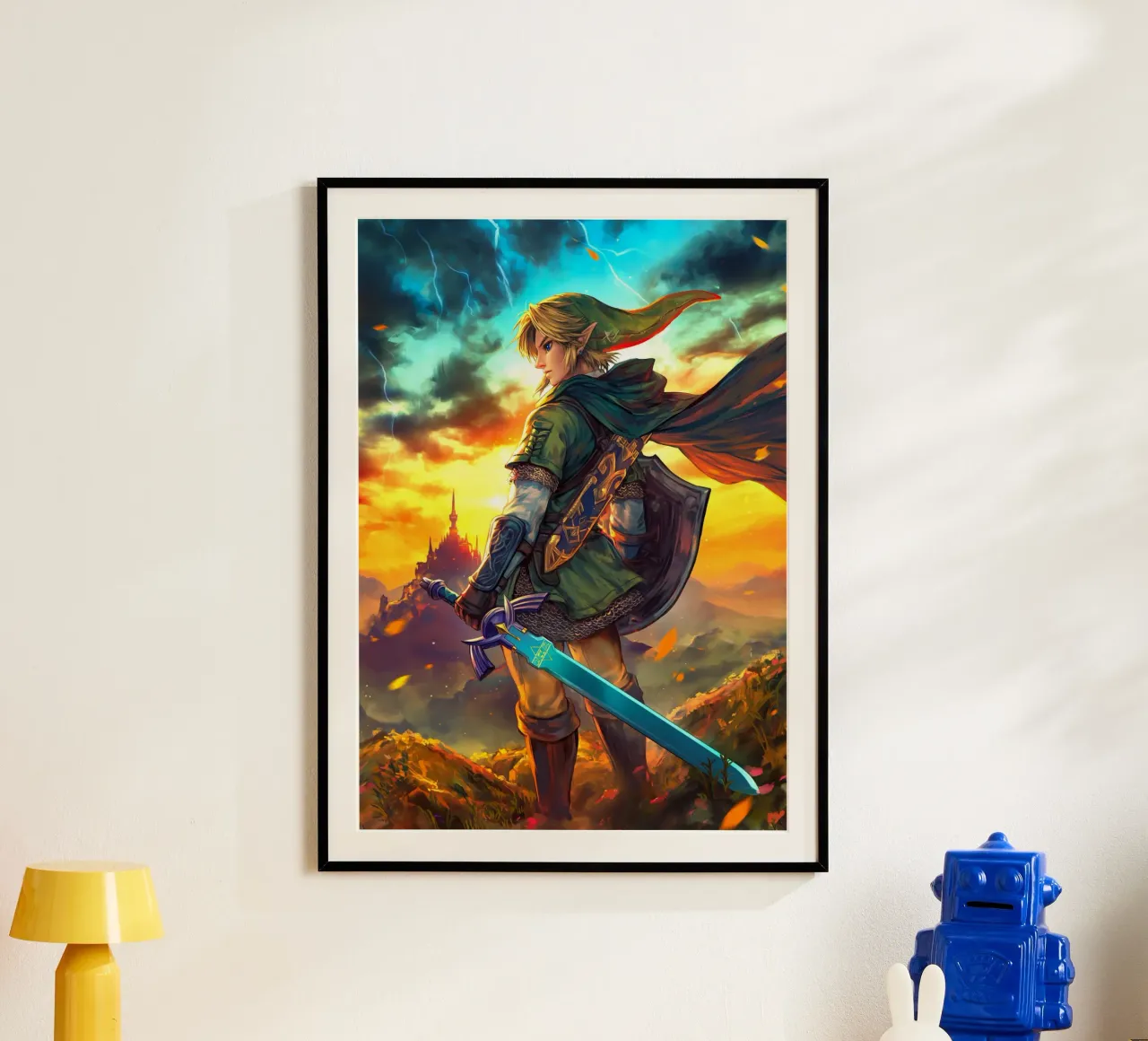 Link La leggenda di Zelda poster con telaio in plastica da Fleur de Lys