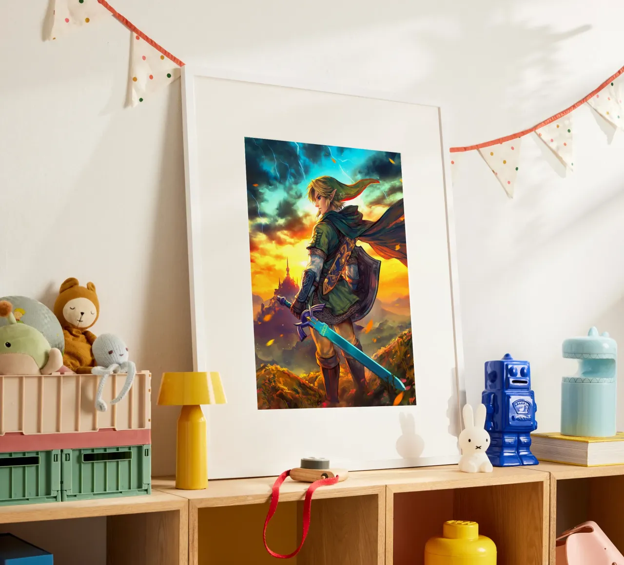 Link La leggenda di Zelda poster con telaio in plastica da Fleur de Lys