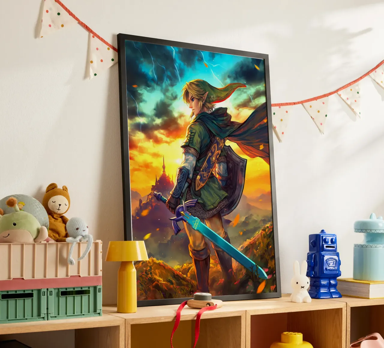 Link La leggenda di Zelda poster con telaio in plastica da Fleur de Lys
