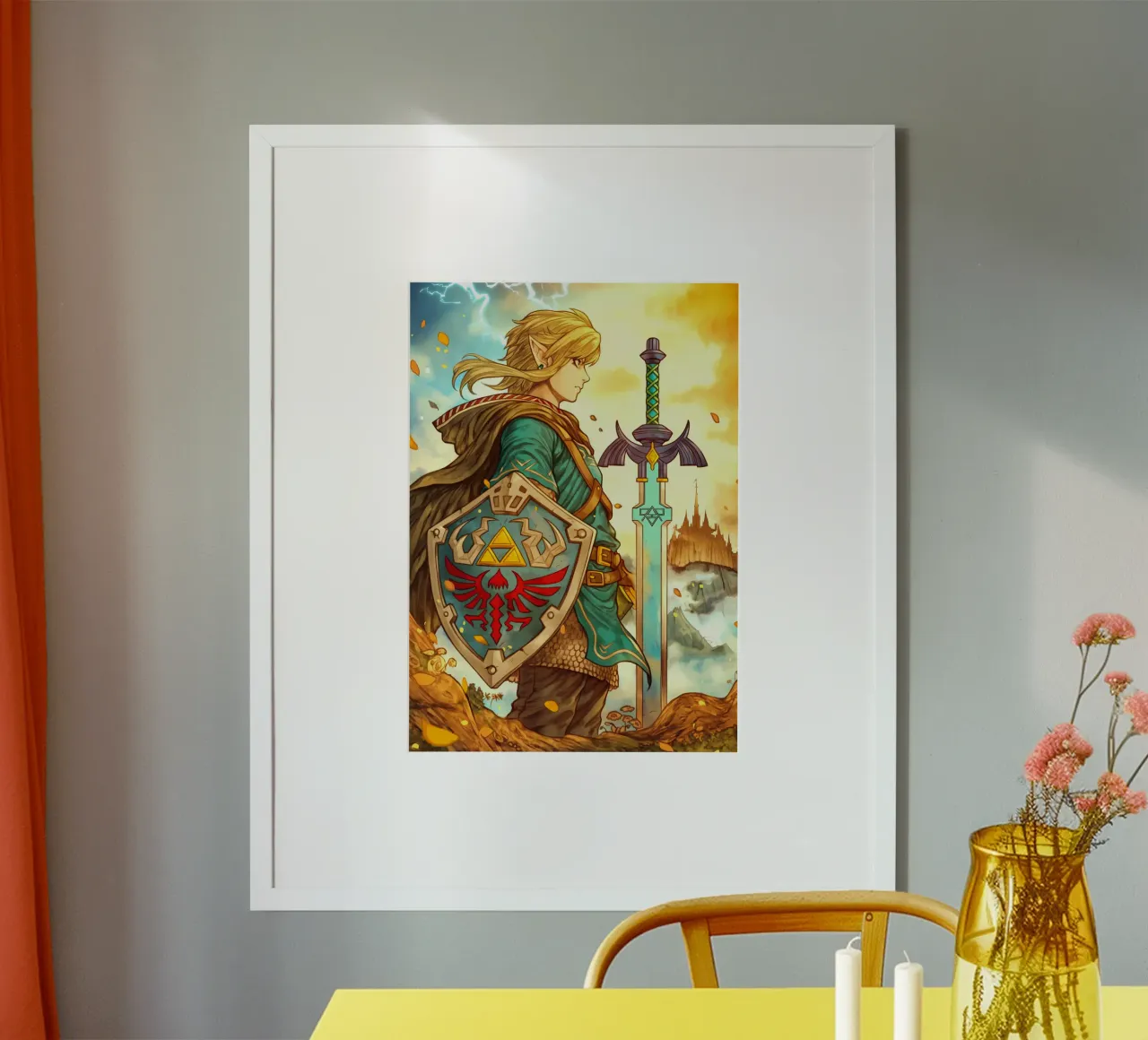 Link La leggenda di Zelda poster con telaio in plastica da Fleur de Lys