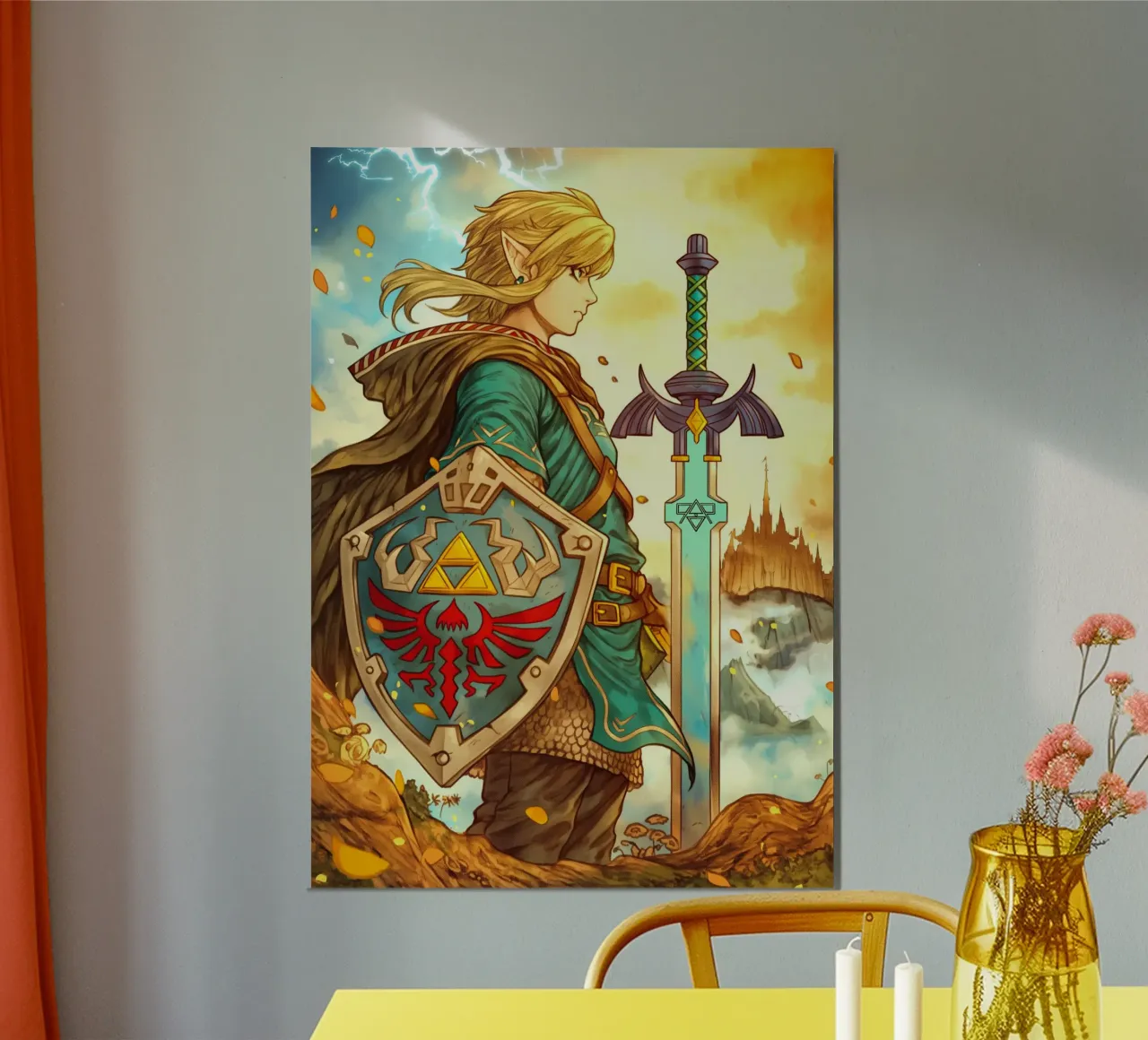 Link La leggenda di Zelda poster con telaio in plastica da Fleur de Lys