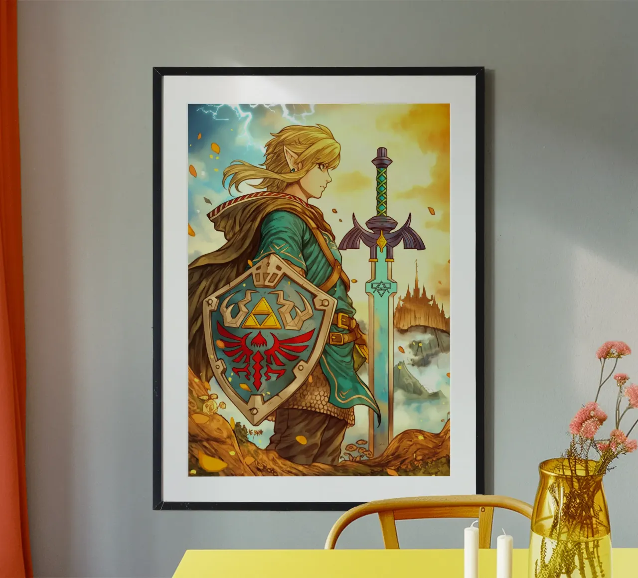 Link La leggenda di Zelda poster con telaio in plastica da Fleur de Lys