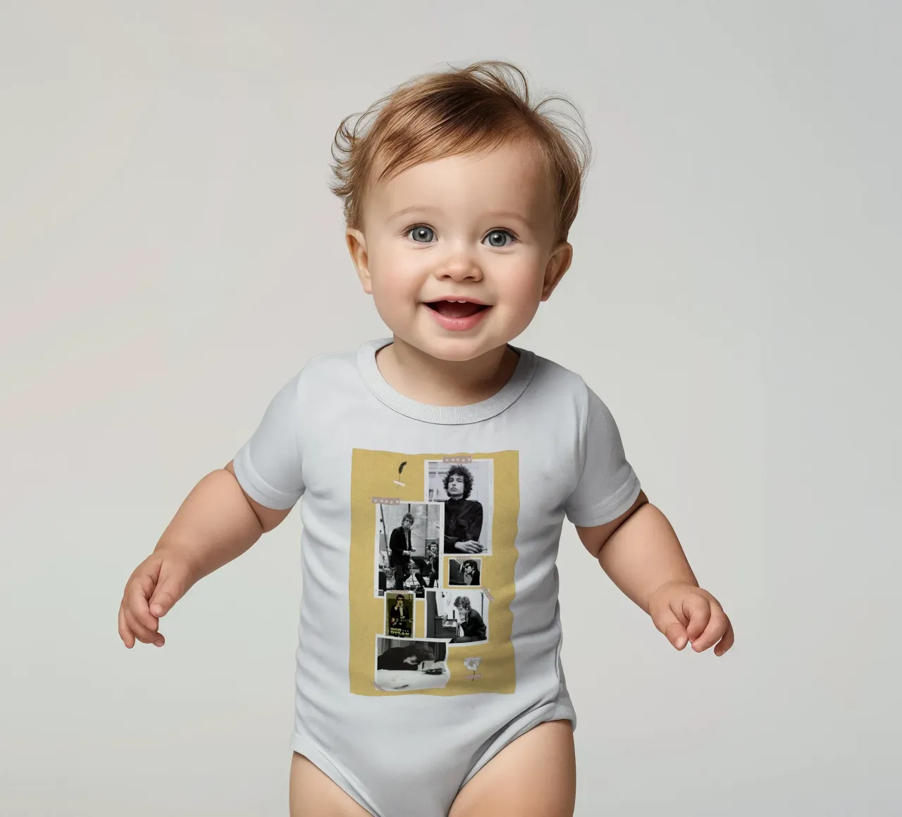 Wind and Strings in Motion short-sleeve baby romper by xerico