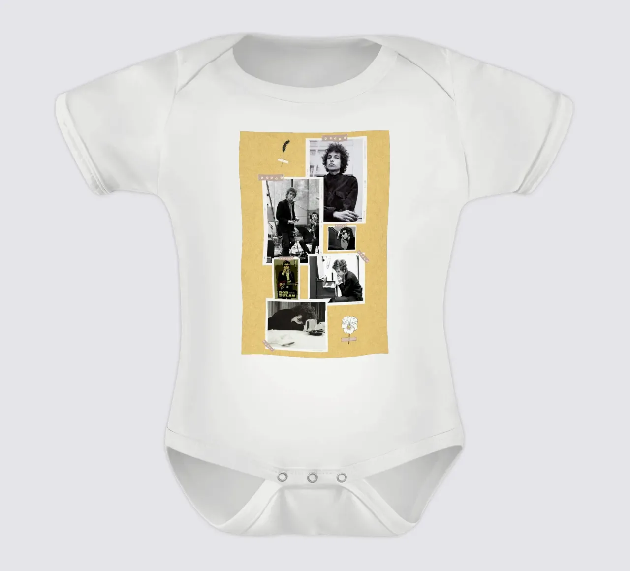 Wind and Strings in Motion short-sleeve baby romper by xerico