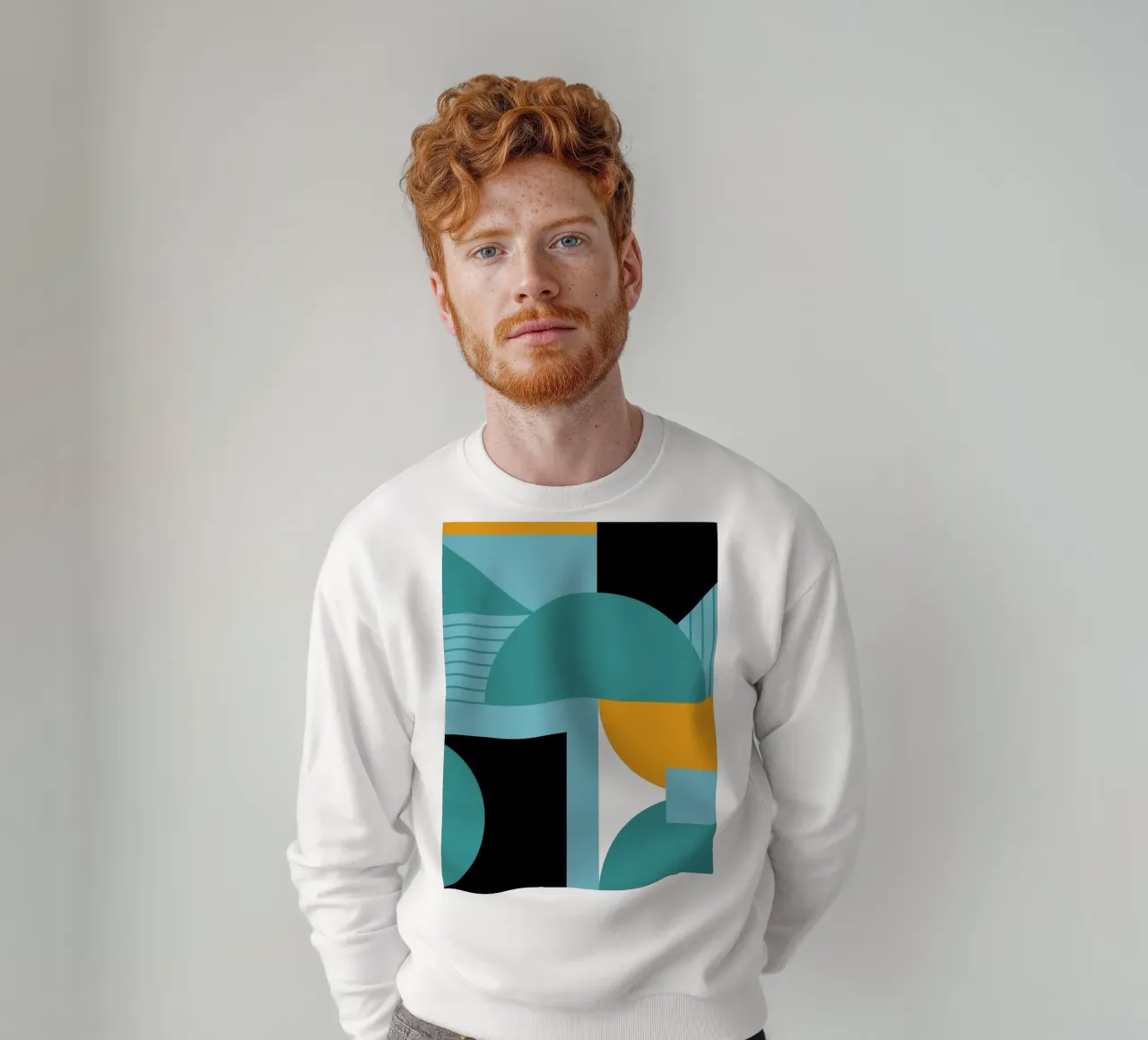 Forme geometriche retro art felpa da Casa Calm