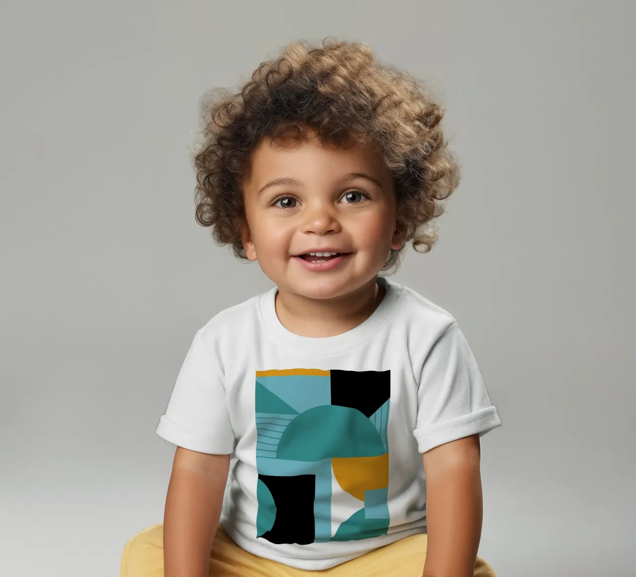 Forme geometriche retro art maglietta neonato da Casa Calm
