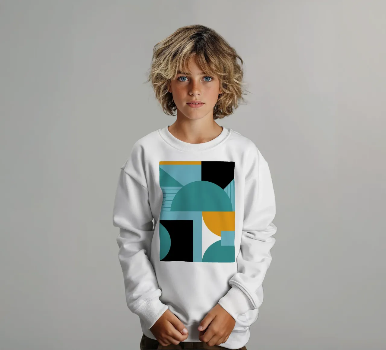 Forme geometriche retro art felpa bambino da Casa Calm