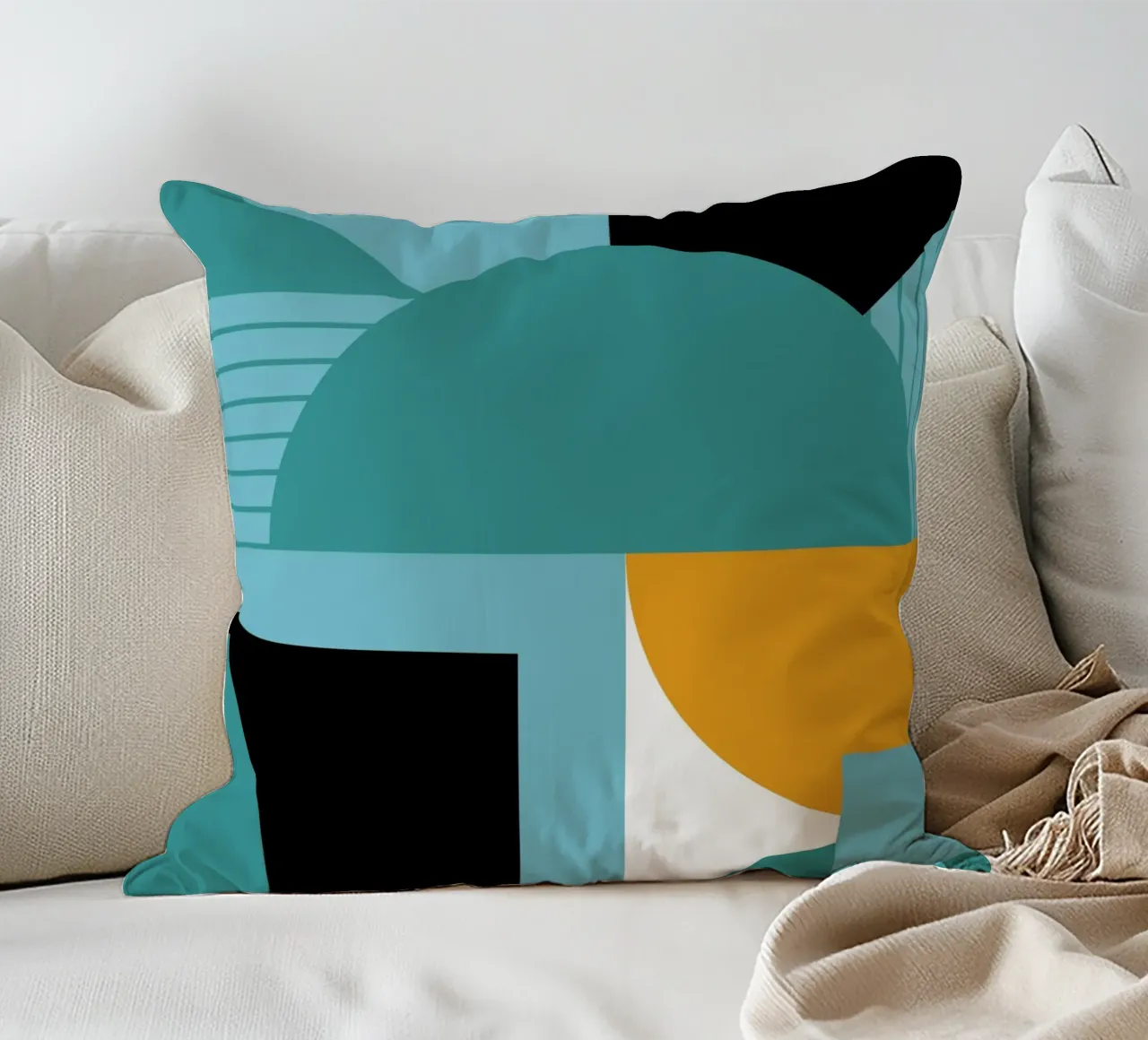 Forme geometriche retro art cuscino da Casa Calm