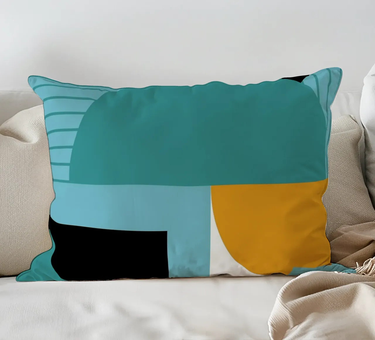 Forme geometriche retro art cuscino da Casa Calm