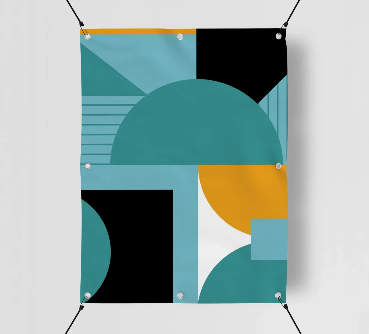 Forme geometriche retro art telo in pvc da Casa Calm