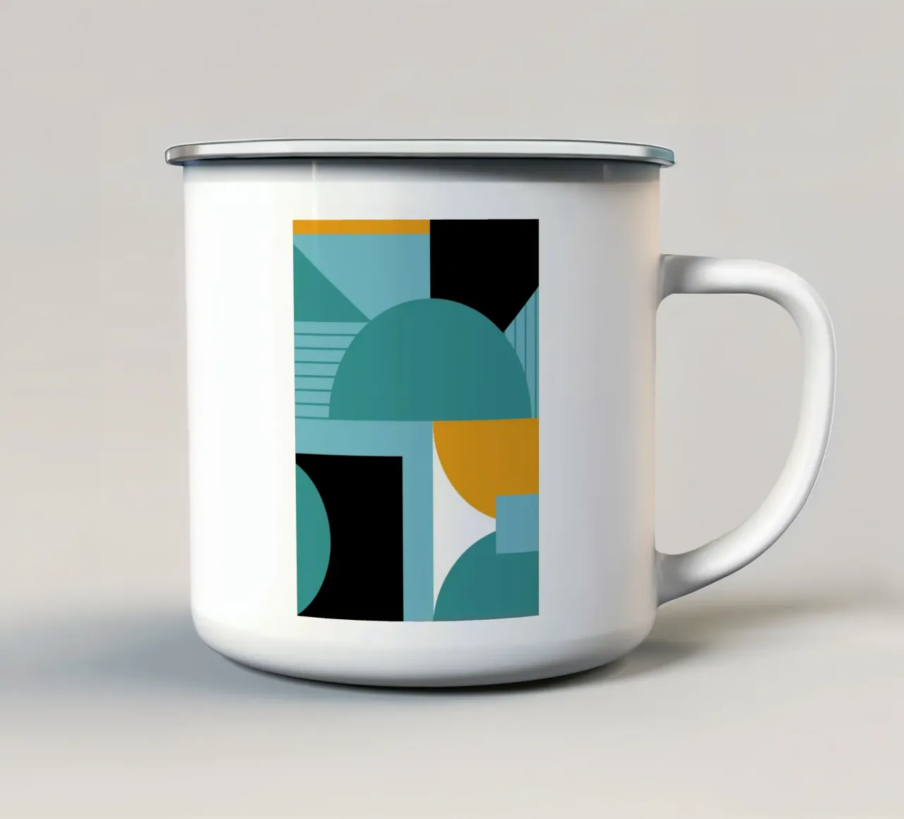 Forme geometriche retro art tazza in smalto da Casa Calm