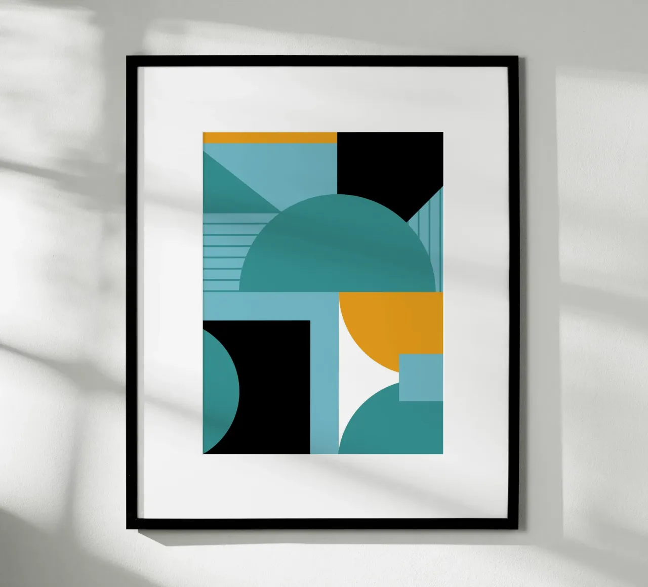 Forme geometriche retro art poster con telaio in alluminio da Casa Calm