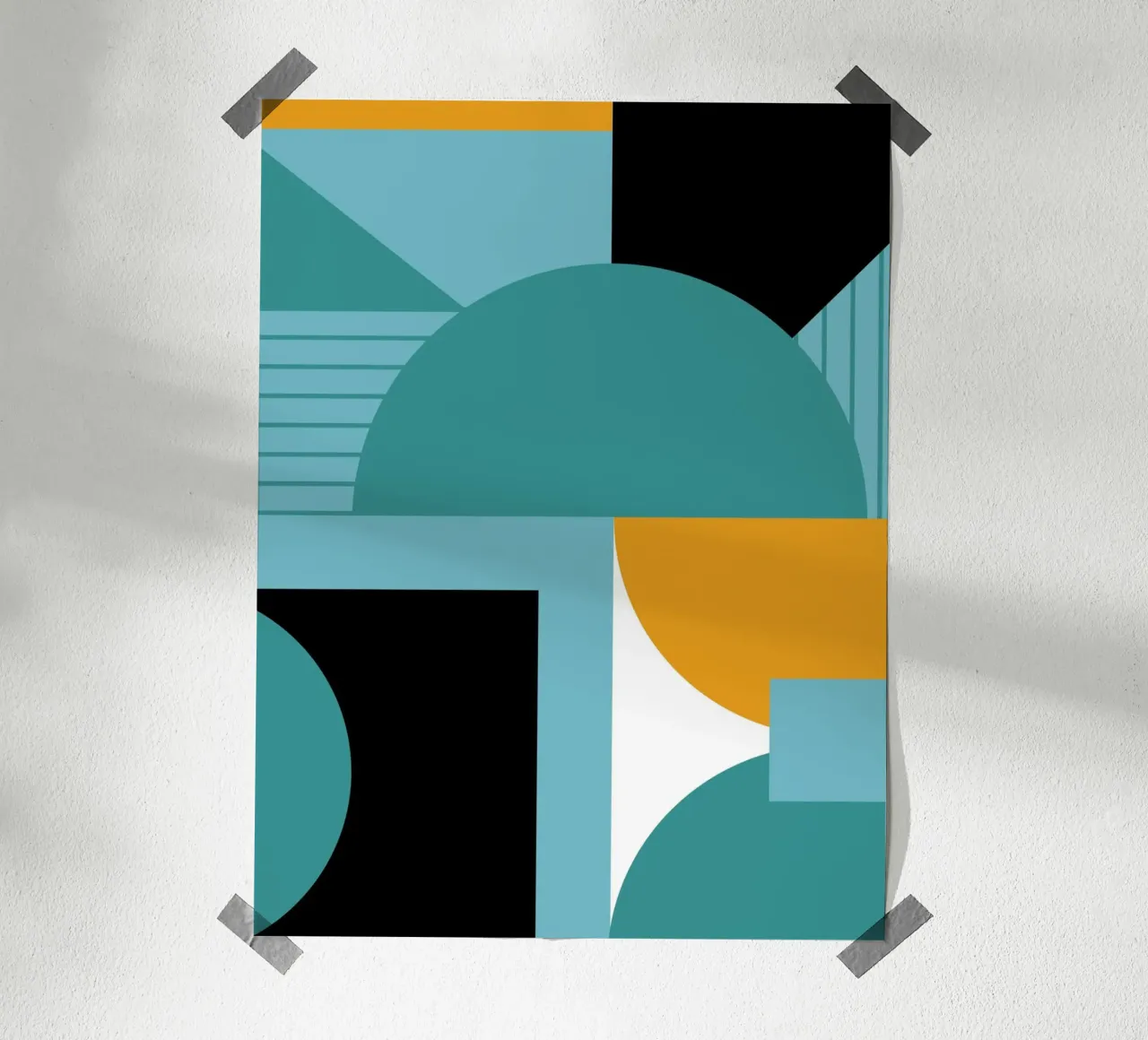 Forme geometriche retro art poster con telaio in alluminio da Casa Calm