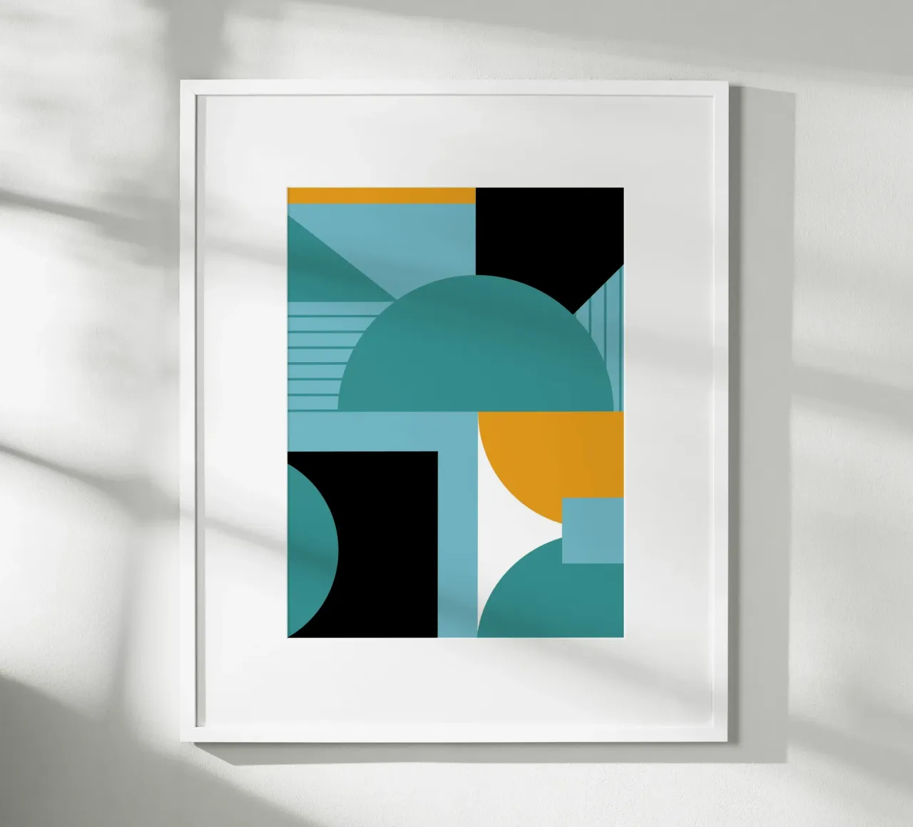 Forme geometriche retro art poster con telaio in alluminio da Casa Calm