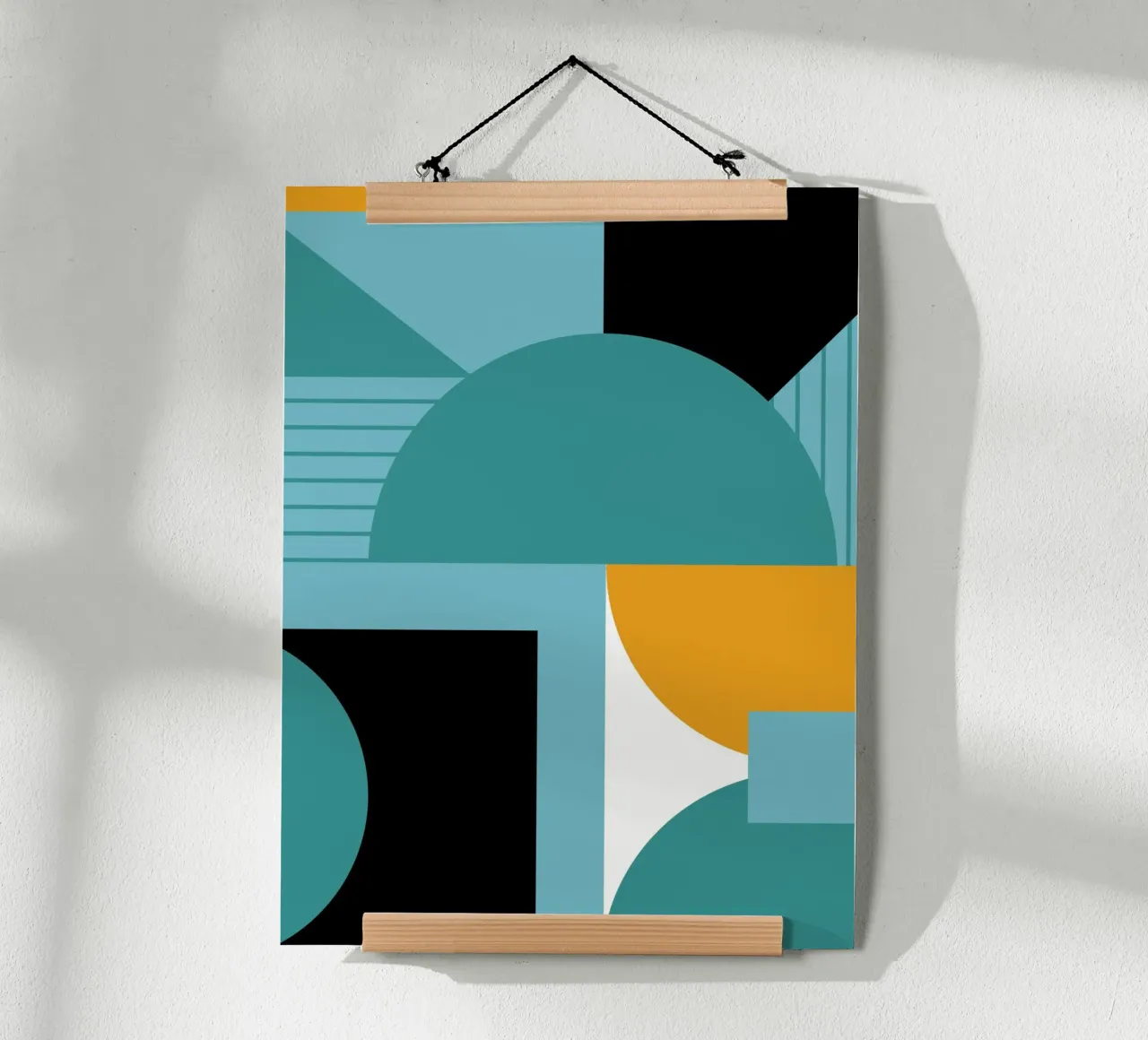 Forme geometriche retro art poster con telaio in alluminio da Casa Calm