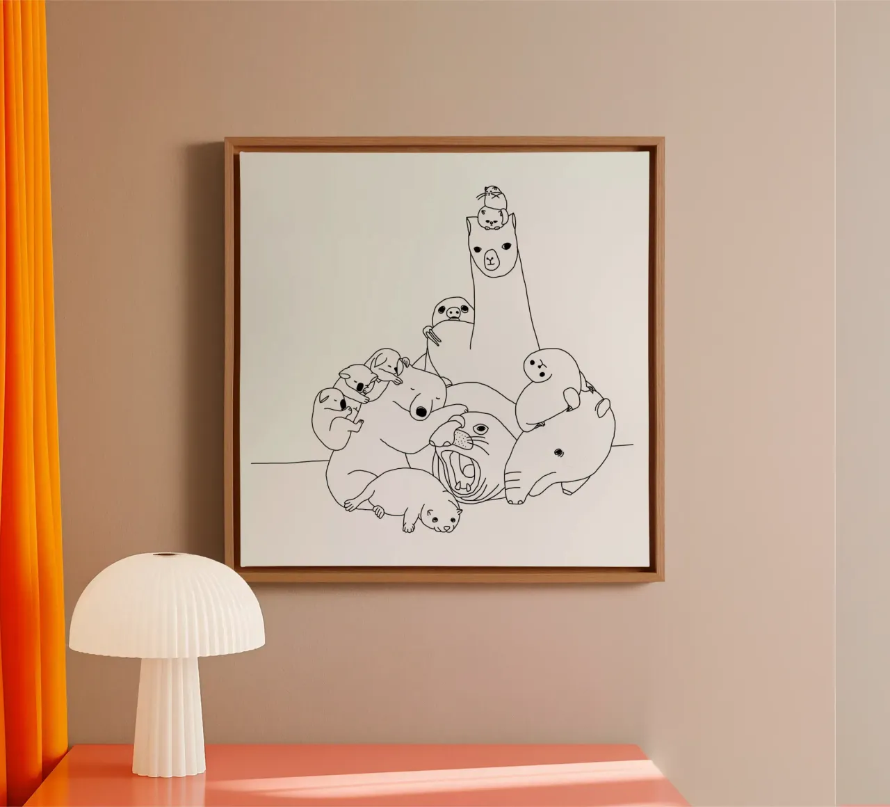 Animaux canvas met Baklijst van Herzette