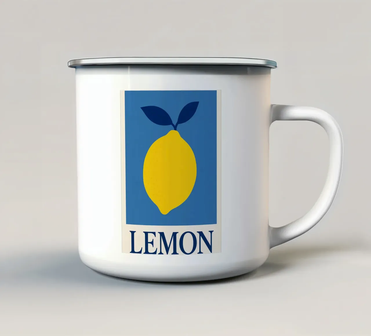 Poster pop art al limone tazza in smalto da Casa Calm