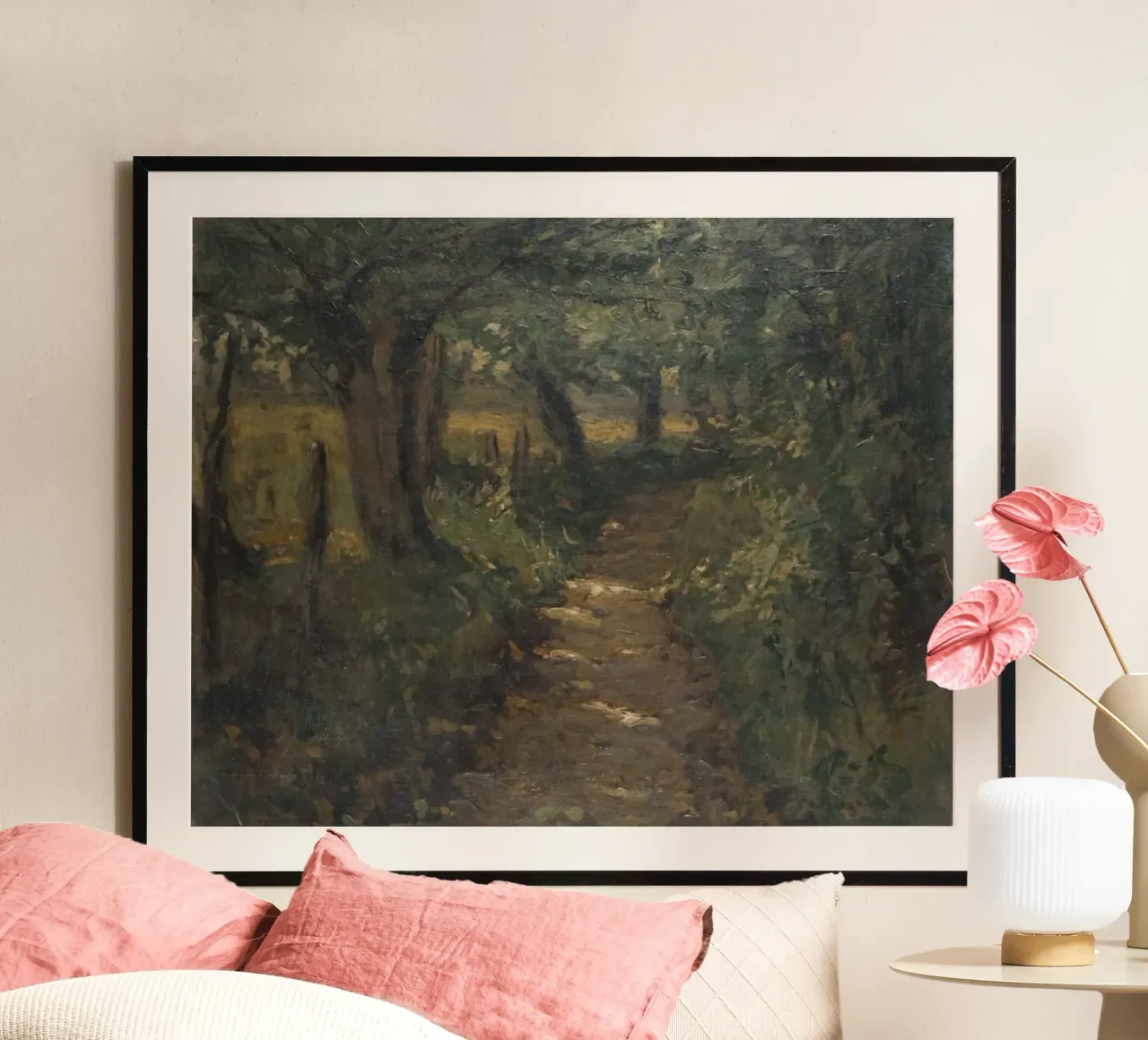 in mezzo alla foresta poster con telaio in legno da iding store