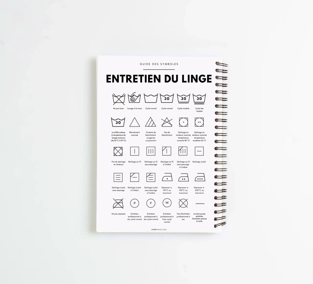 Laundry care spiral notebook by fltmfrance