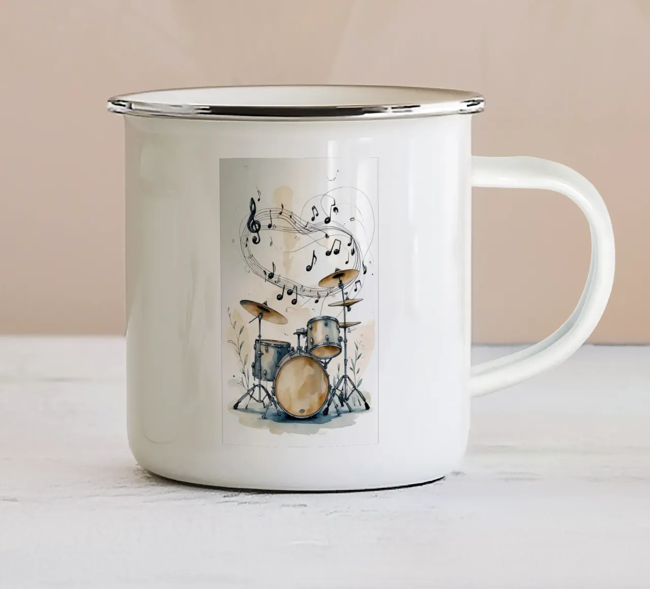 Drums Instrumen tazza in smalto da Jeff Studio