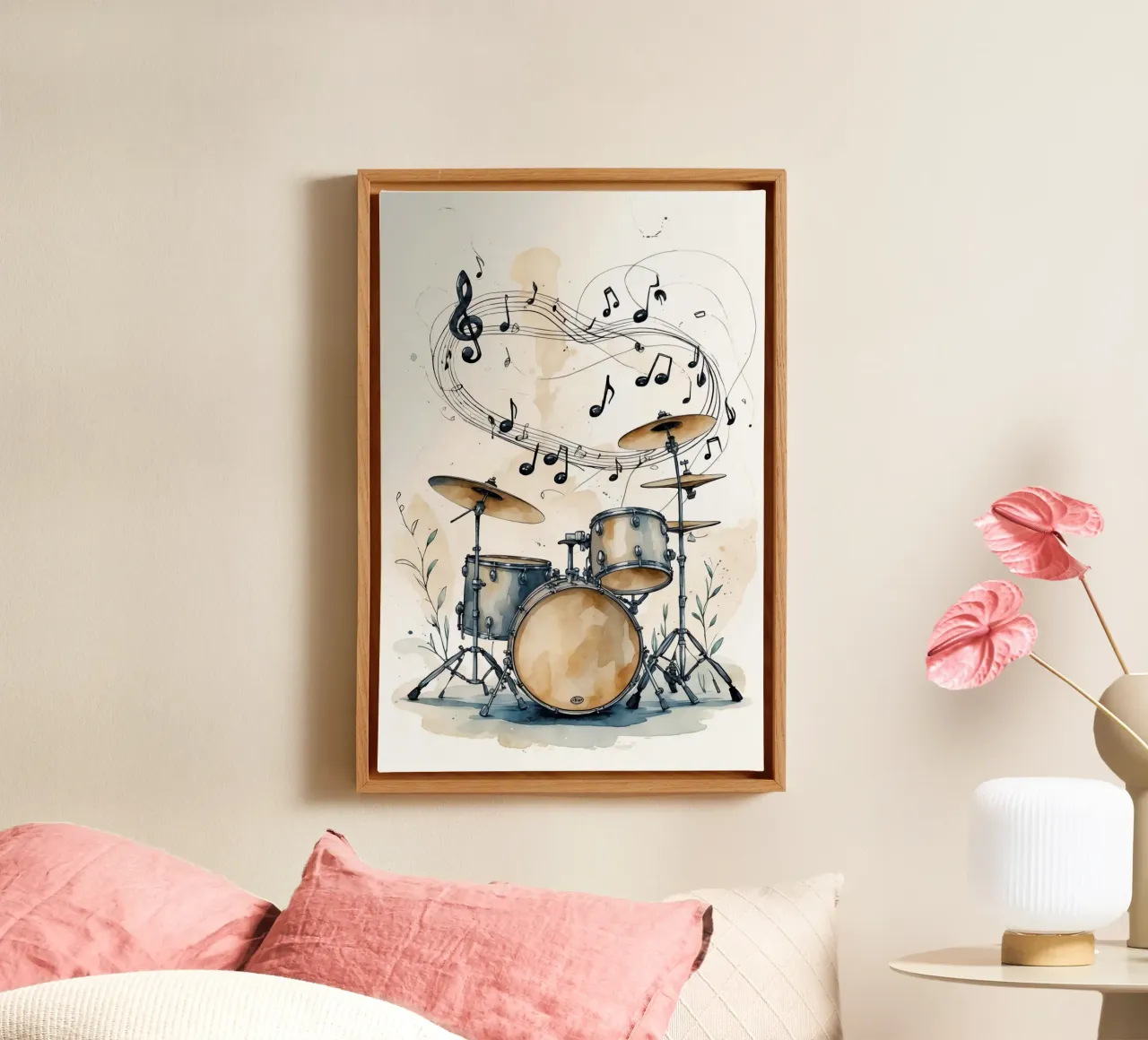 Drums Instrumen tela con Cornice a cassetta da Jeff Studio