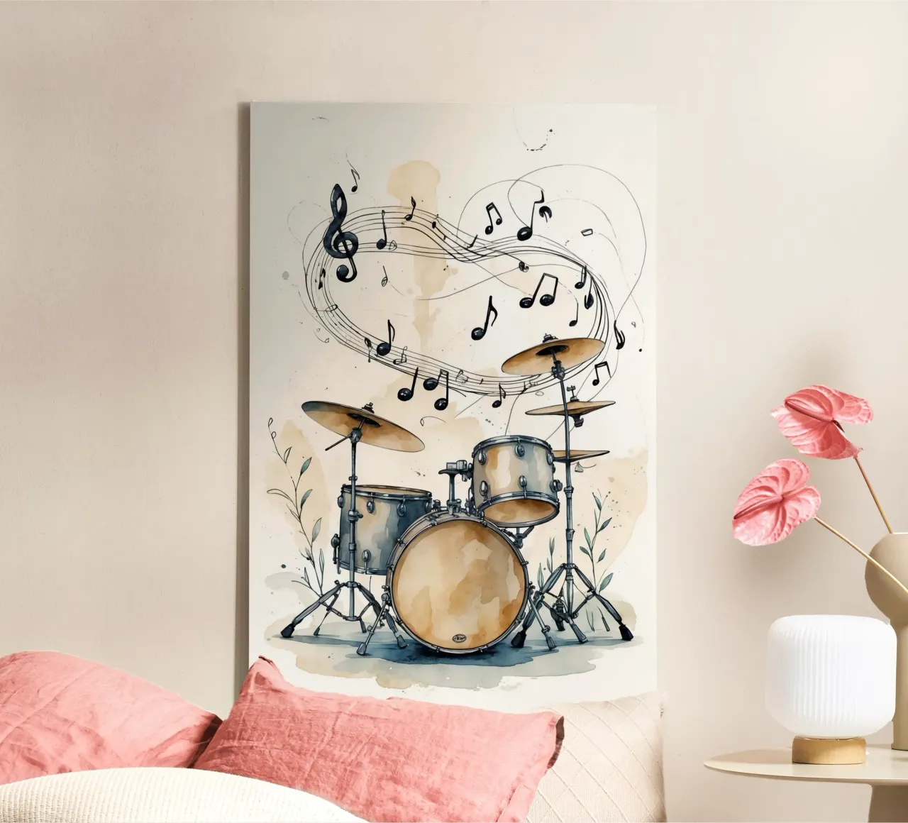 Drums Instrumen tela con Cornice a cassetta da Jeff Studio
