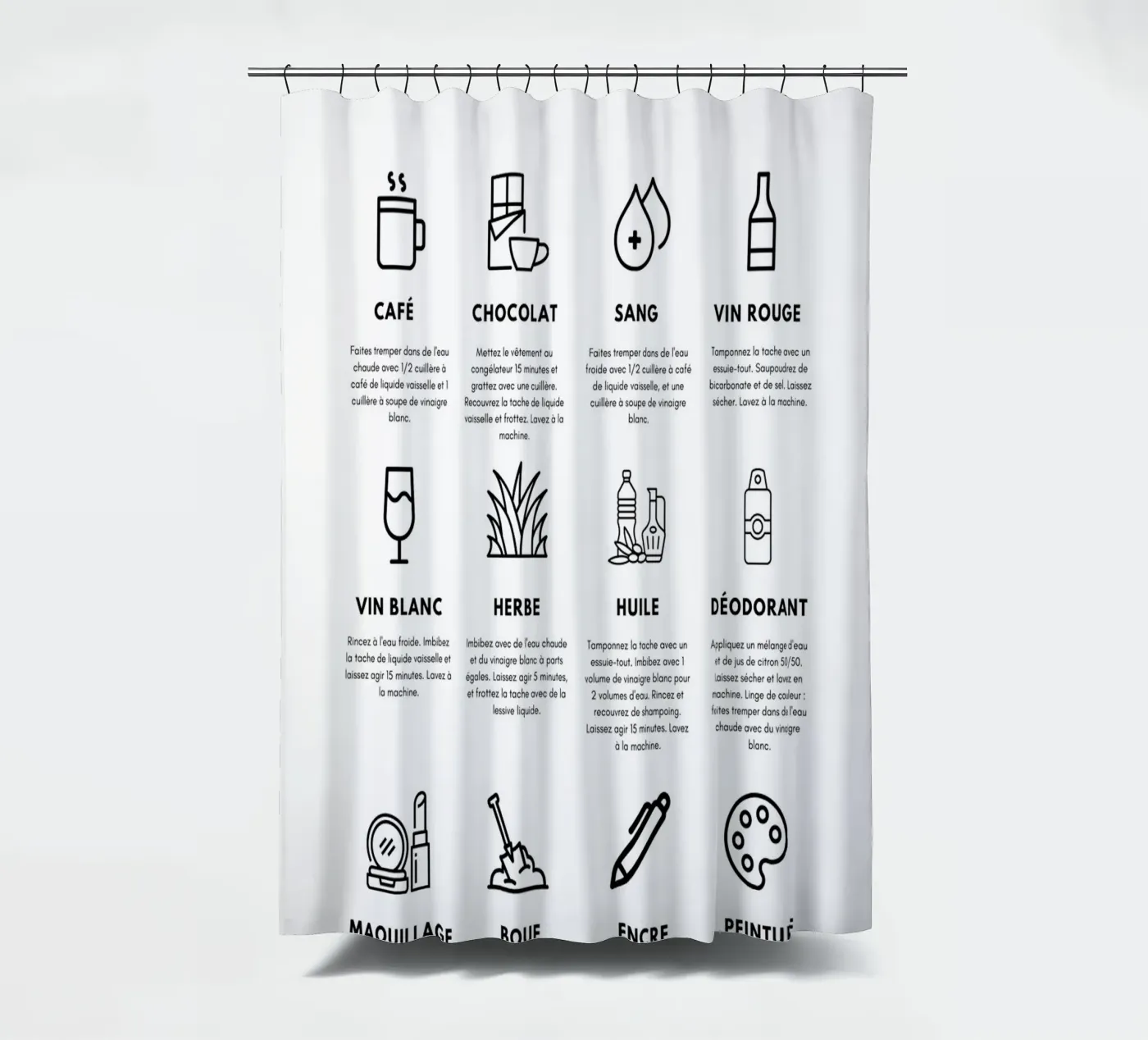 Task guide shower curtain by fltmfrance
