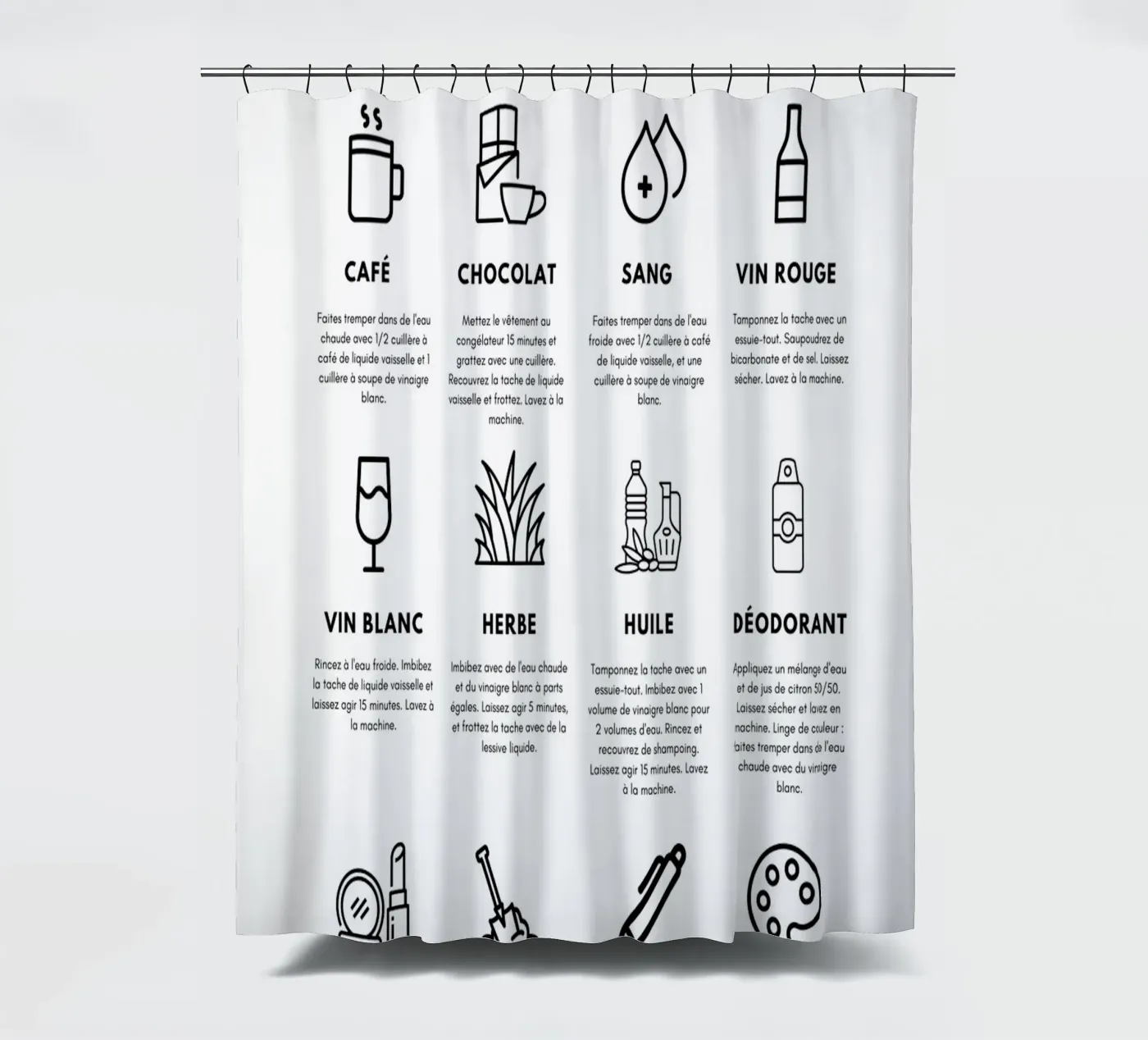 Task guide shower curtain by fltmfrance