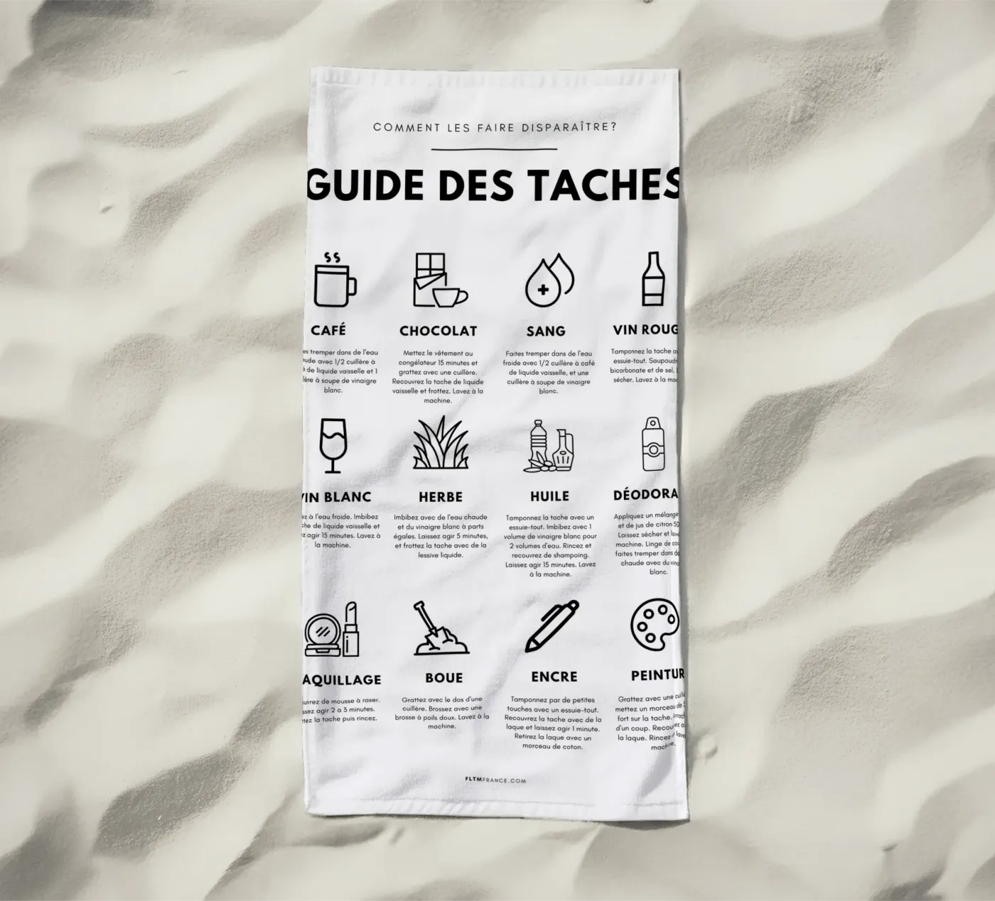 Task guide beach towel by fltmfrance