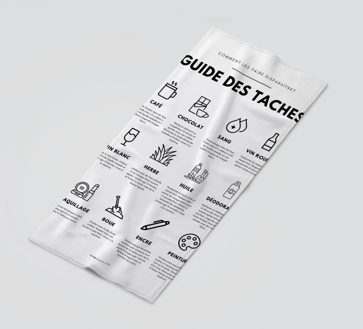 Task guide beach towel by fltmfrance