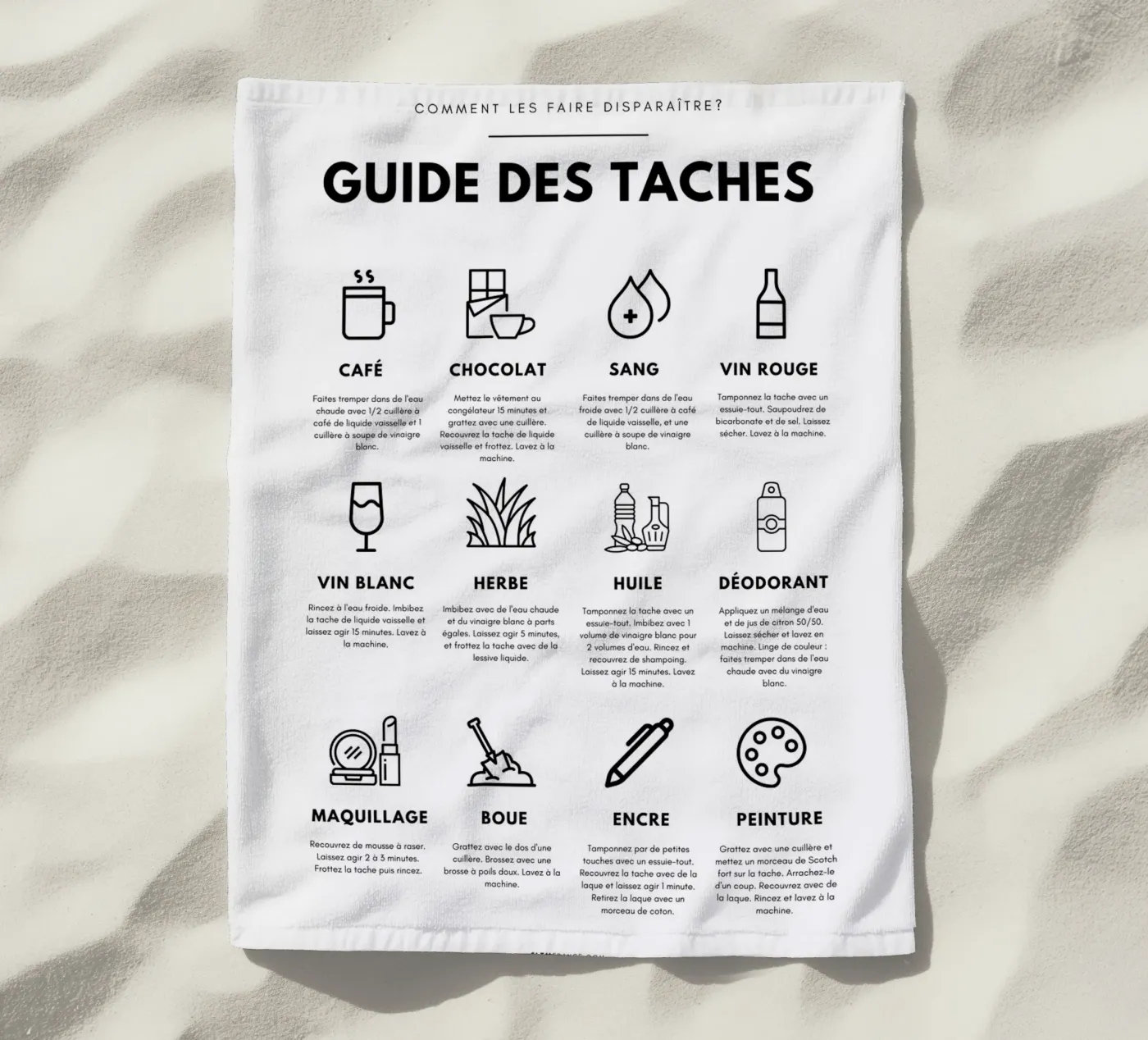 Task guide serviette de plage de fltmfrance