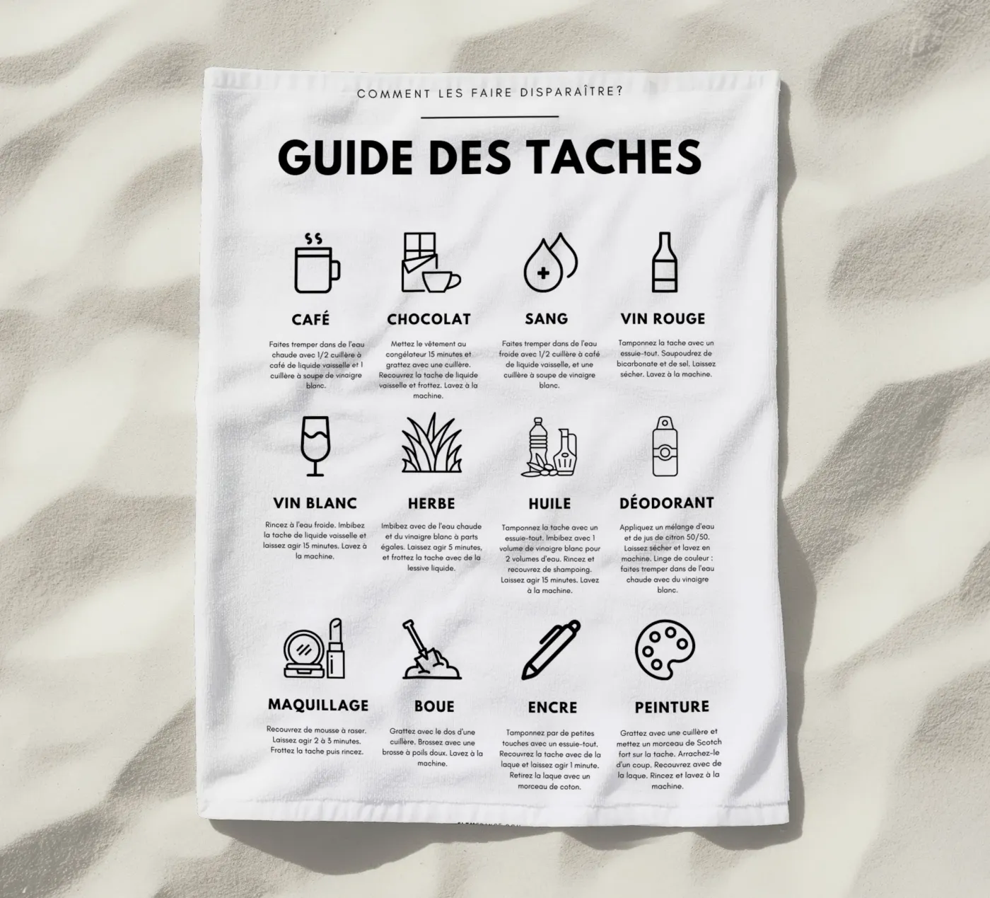 Task guide beach towel by fltmfrance
