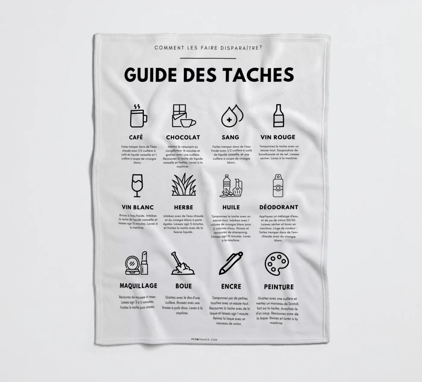 Guide des taches plaid polaire de fltmfrance