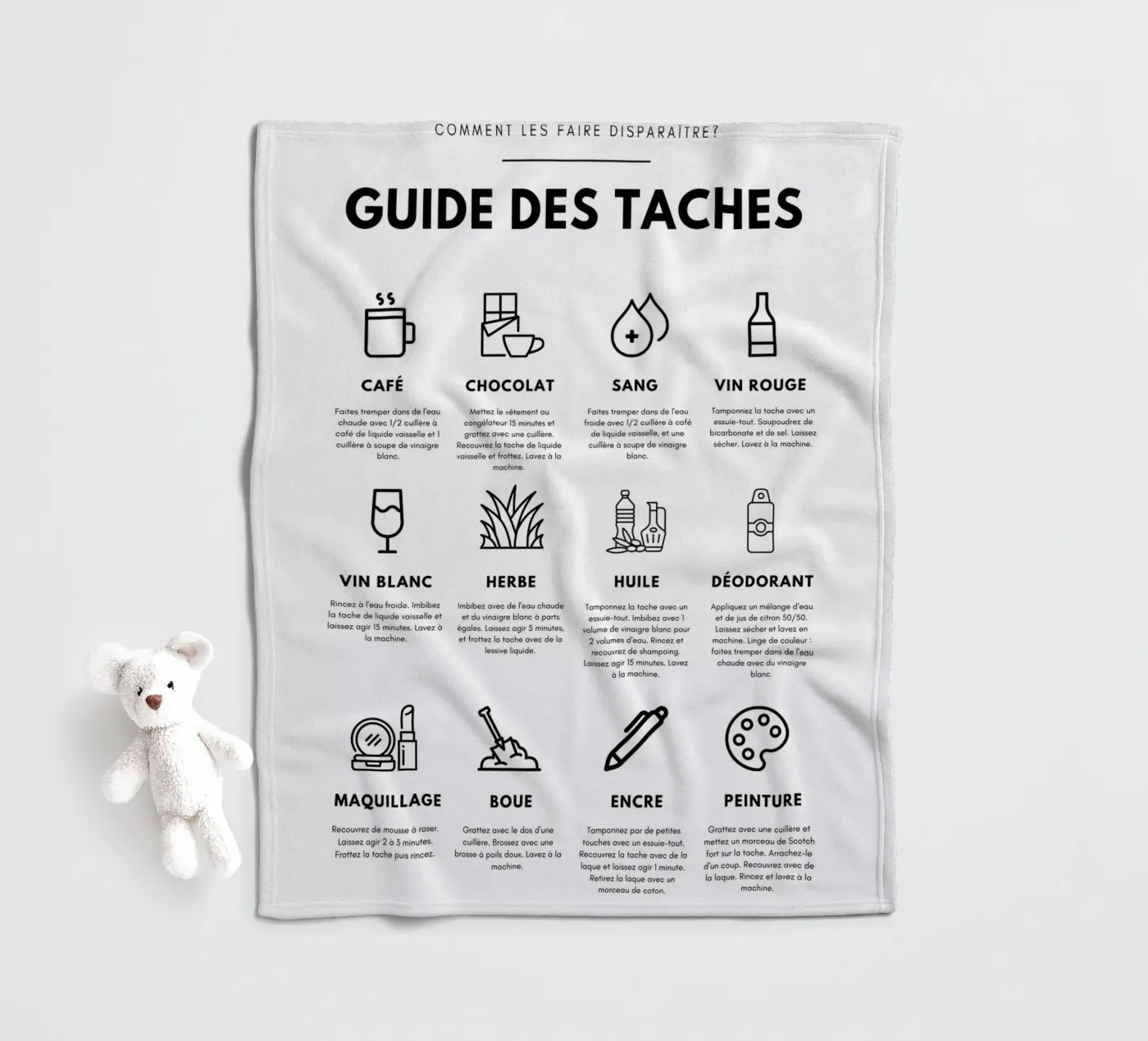 Guide des taches plaid polaire de fltmfrance