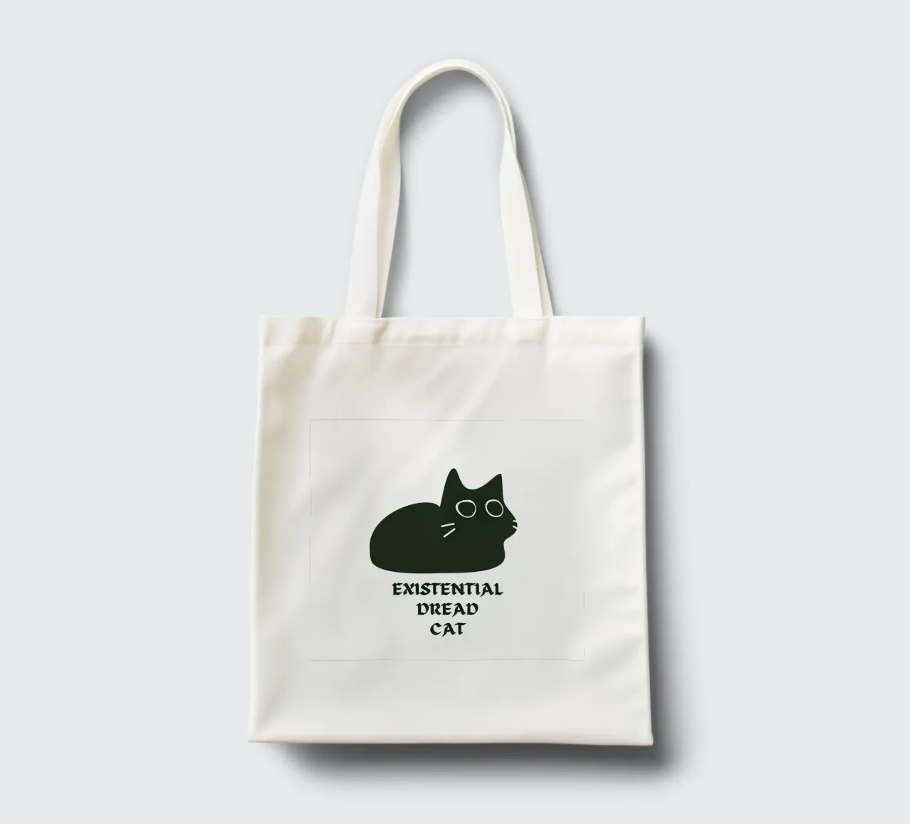 Existential Dread Cat borsa in juta da Melty Shirts