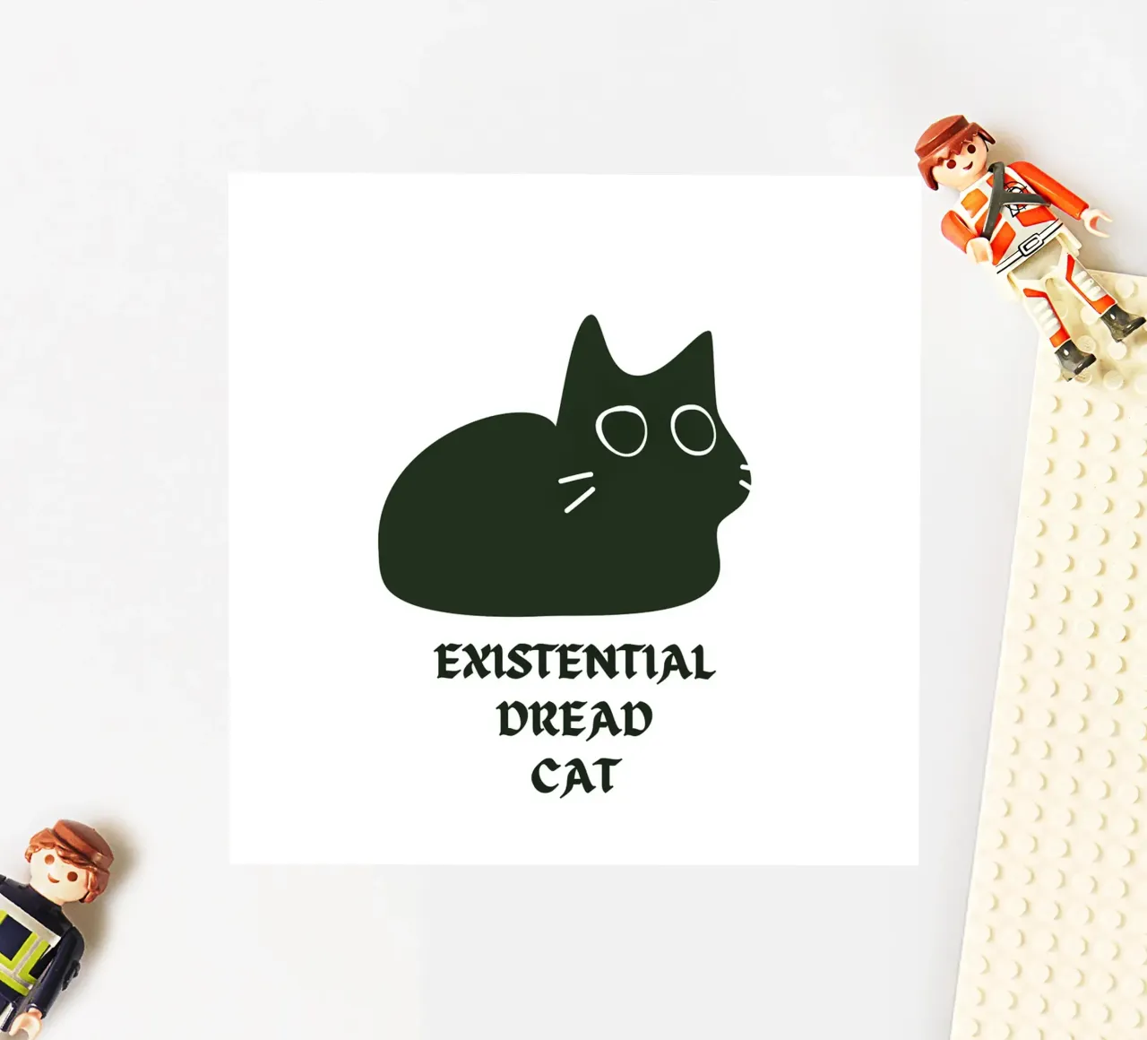 Existential Dread Cat sticker by Melty Shirts
