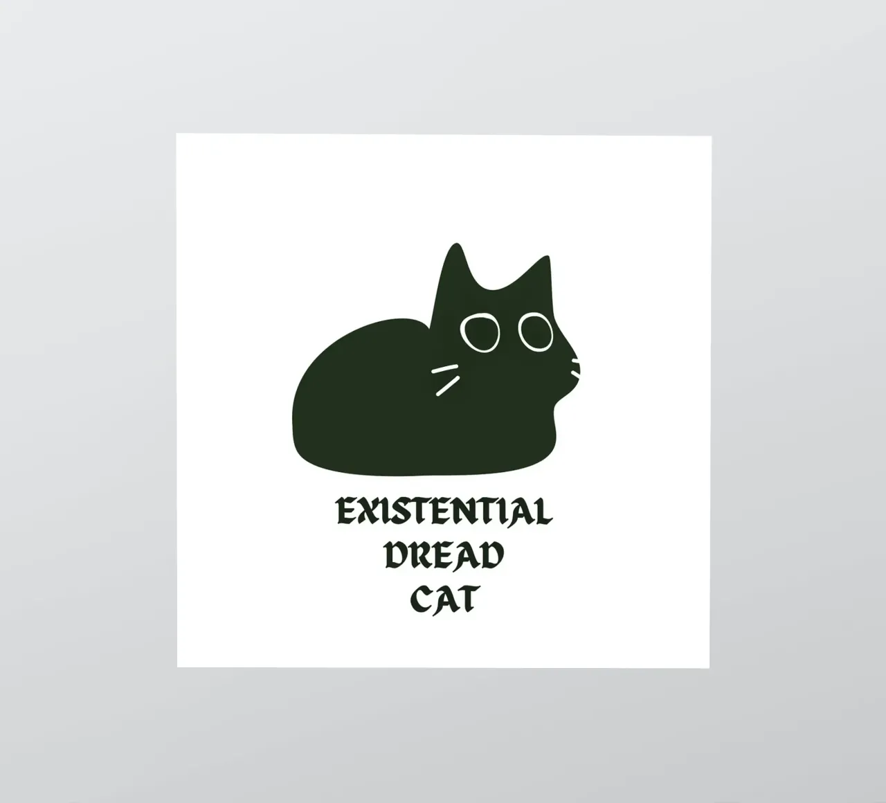 Existential Dread Cat sticker by Melty Shirts