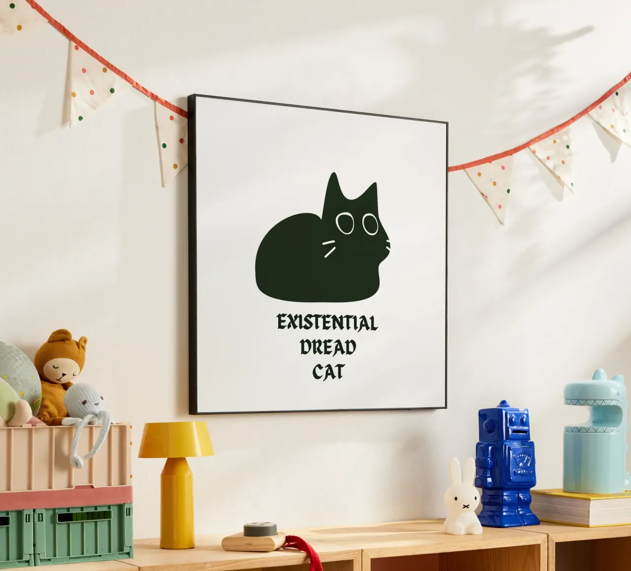 Existential Dread Cat pannello forex da Melty Shirts