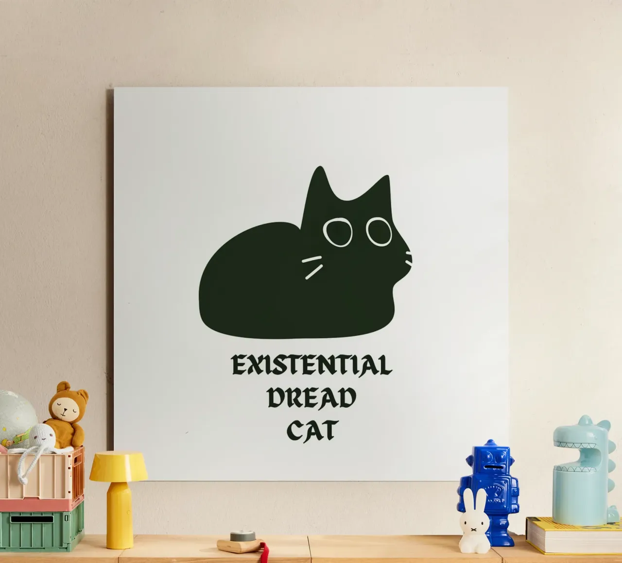 Existential Dread Cat pannello forex da Melty Shirts