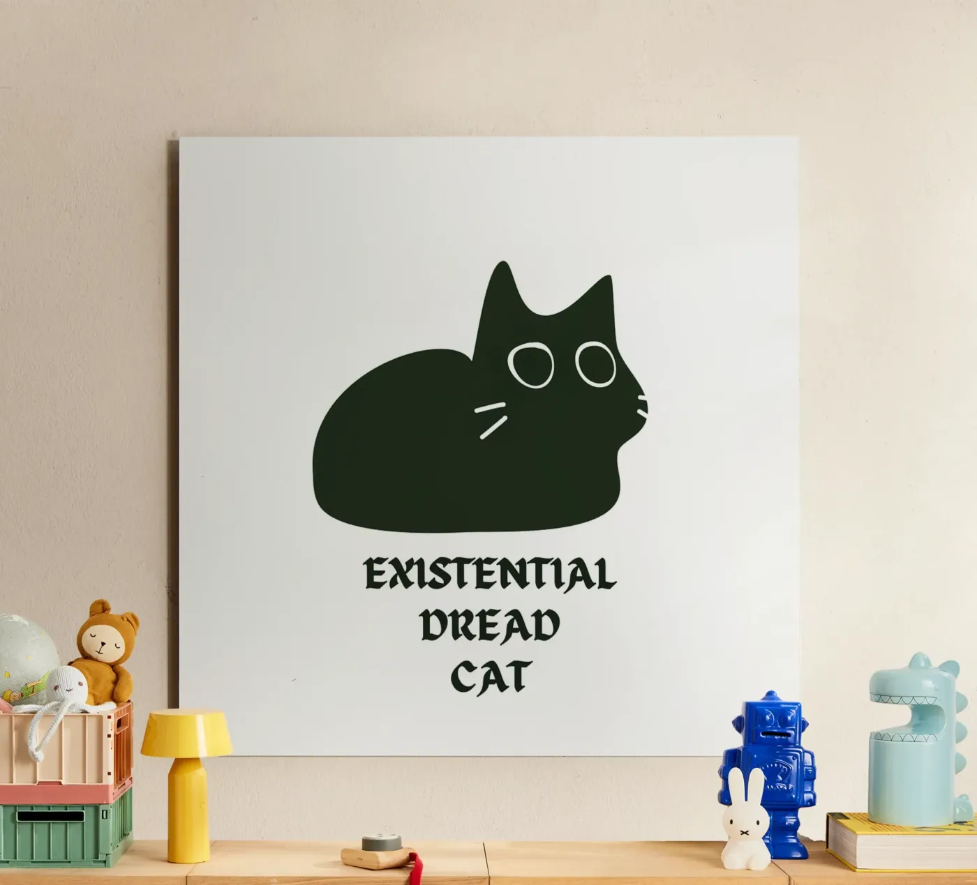 Existential Dread Cat pannello forex da Melty Shirts