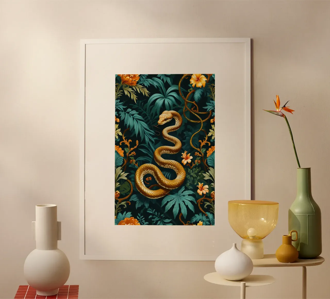 Snack Style Forest poster con telaio in alluminio da Jeff Studio