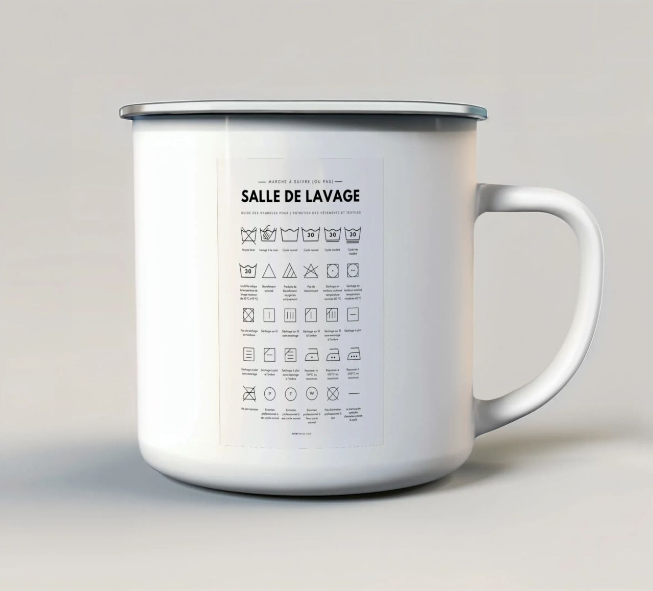 Lavanderia tazza in smalto da fltmfrance