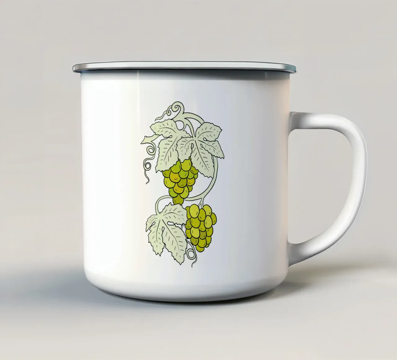 White grapes with light leaves tazza in smalto da TijanaArtStudio88