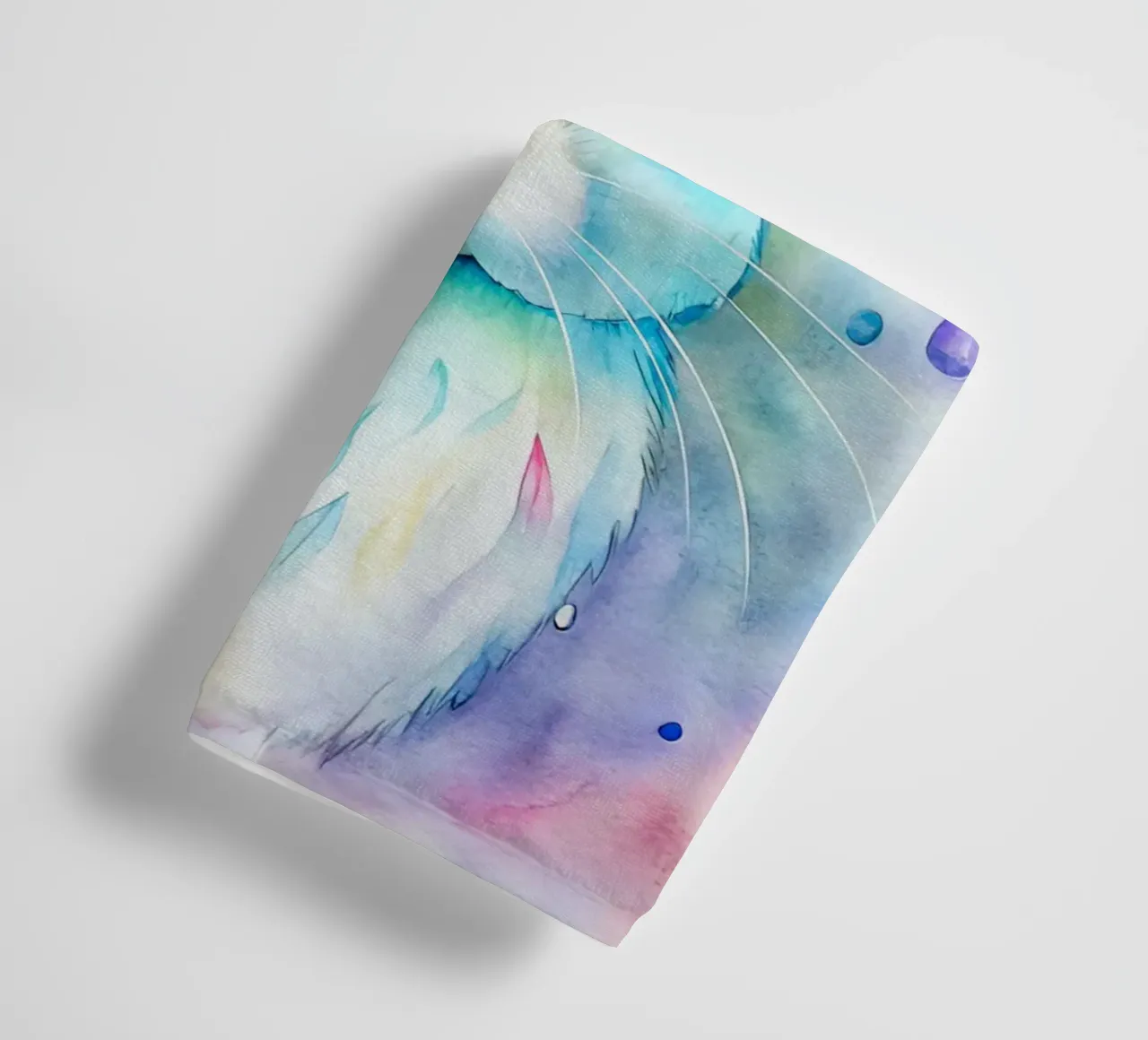 Coniglietto acquerellato con gocce di pioggia colorate asciugamano da bagno da 🐹 BABY ART PRINTS