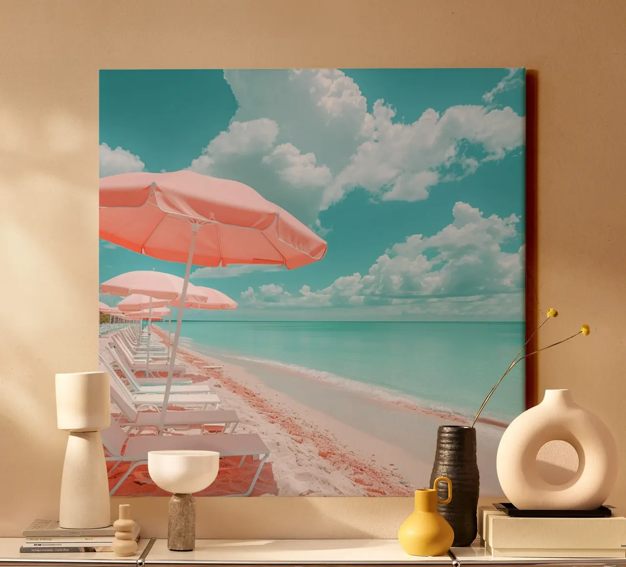 Blush & Bubbles canvas with Floater frame by StillVibe Home