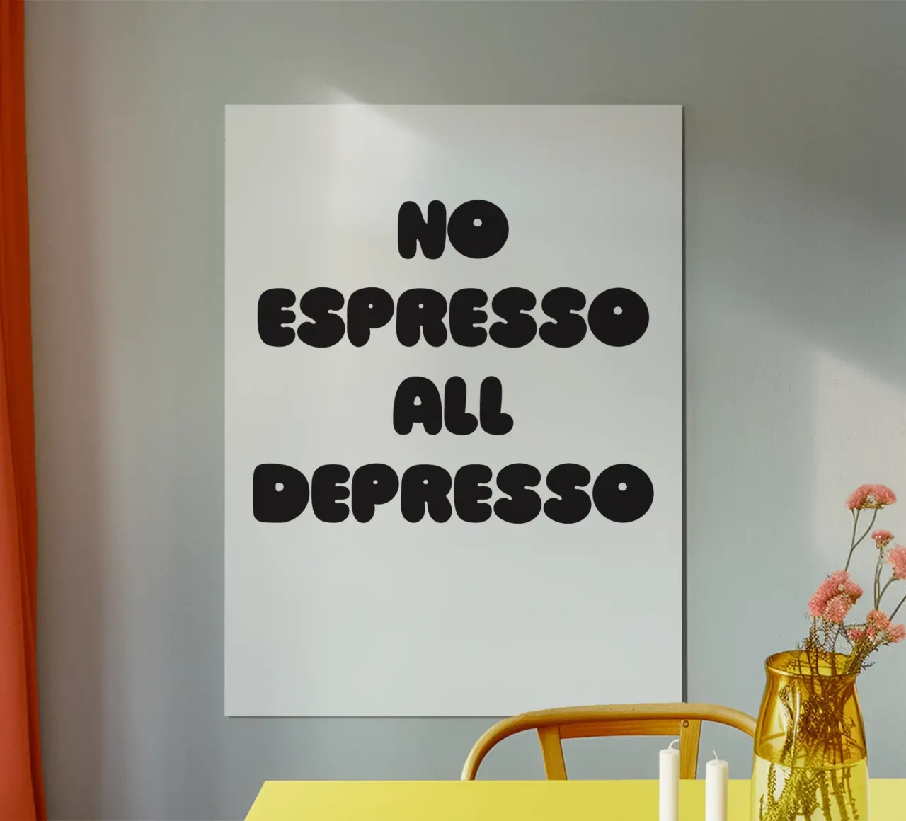 Depresso poster with aluminum frame by Verplanungsagentur