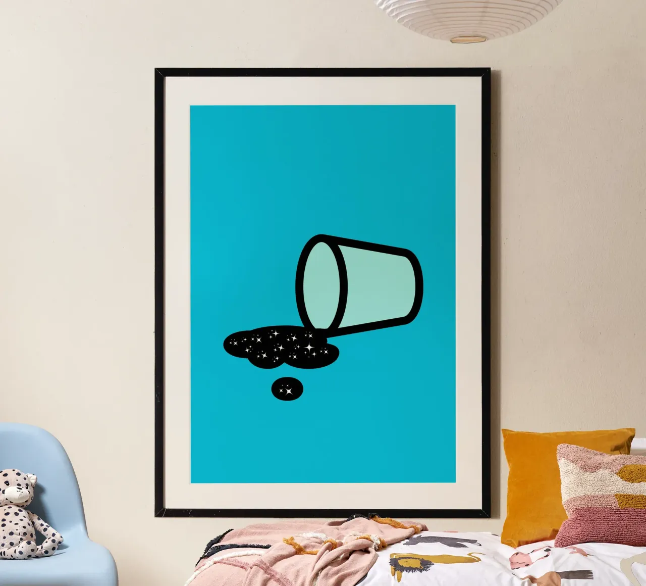 Waste of Space - Spilled Infinity poster con telaio in legno da Melty Shirts