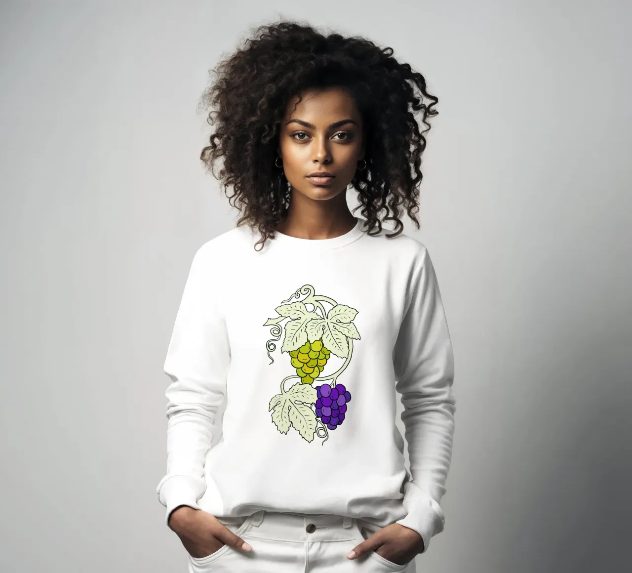 White and black grapes felpa da TijanaArtStudio88